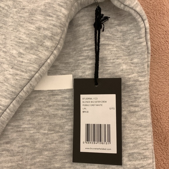 NWT Brunette The Label Blonde crew sweatshirt big sister size L/XL - Picture 5 of 6